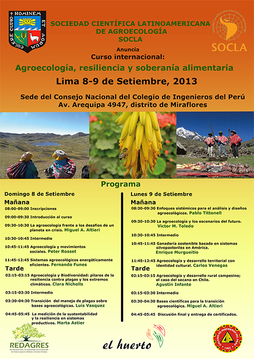 Curso Internacional: Agroecología, resiliencia y soberanía alimentaria